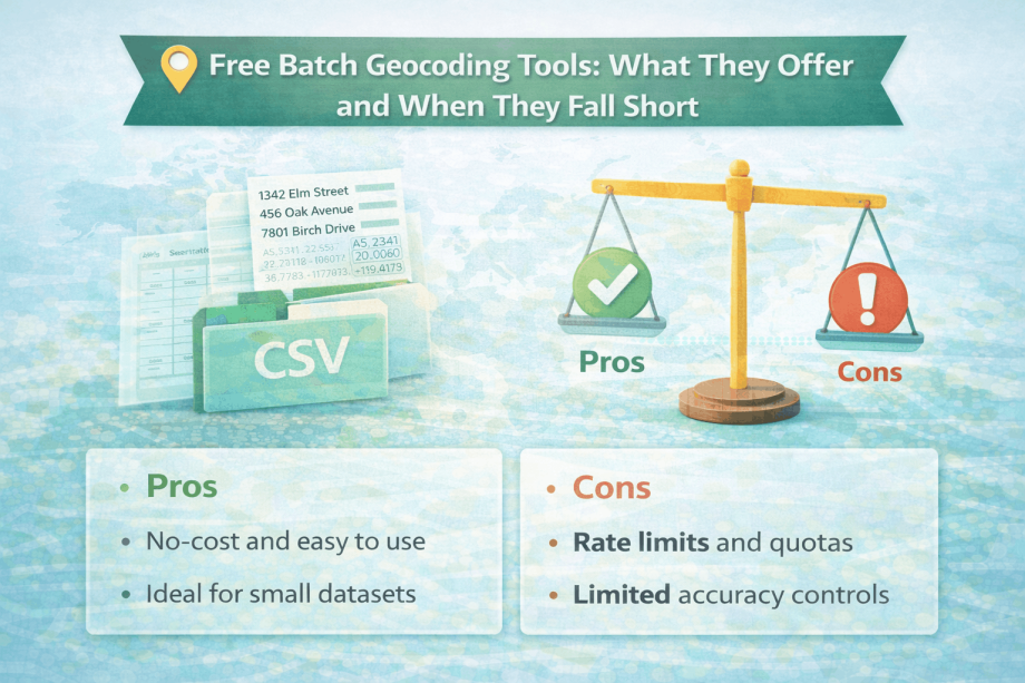 Pros and cons of free geocoding tools