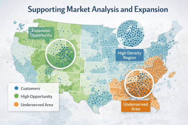 Geocoding helps you identify underserved areas in your business
