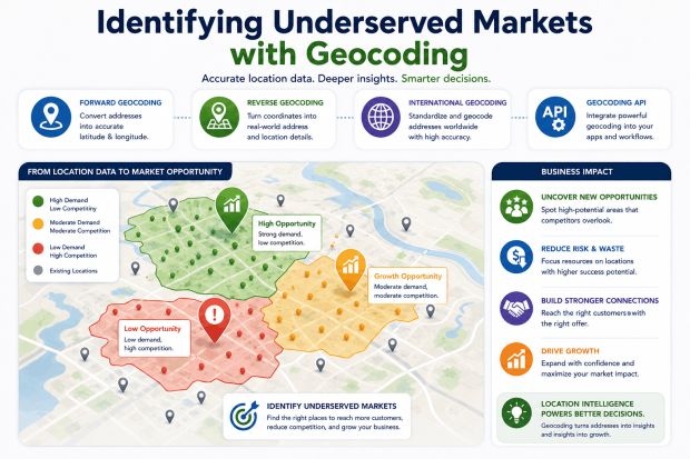 Identifying underserved markets with geocoding