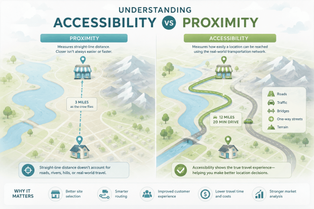 Understanding accessibility vs proximity